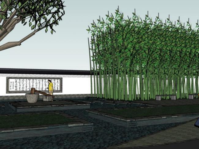 SketchUp Landscape Design: Villa Courtyard with Traditional Chinese Style