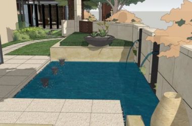 Modern Courtyard Garden Design in SketchUp Landscape Model-BIM WORLD