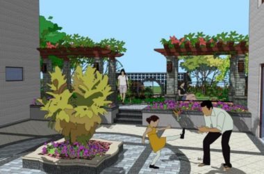 SketchUp Landscape Model: Traditional Chinese Villa Courtyard Design-BIM WORLD