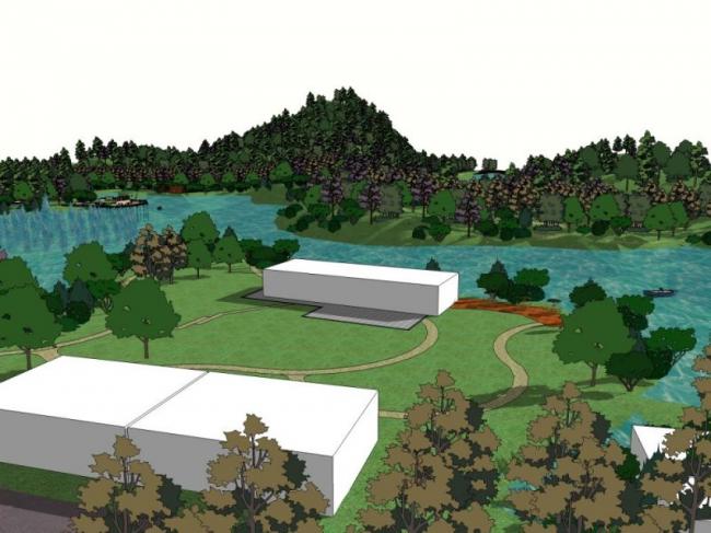 Modern Wetland Park Landscape Design in SketchUp