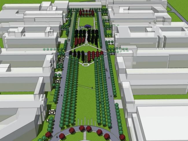 SketchUp Landscape Design: Modern Commercial Square and Corridor Concepts