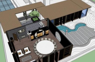 SketchUp Landscape Design: Chinese-Style Roof Garden Model-BIM WORLD