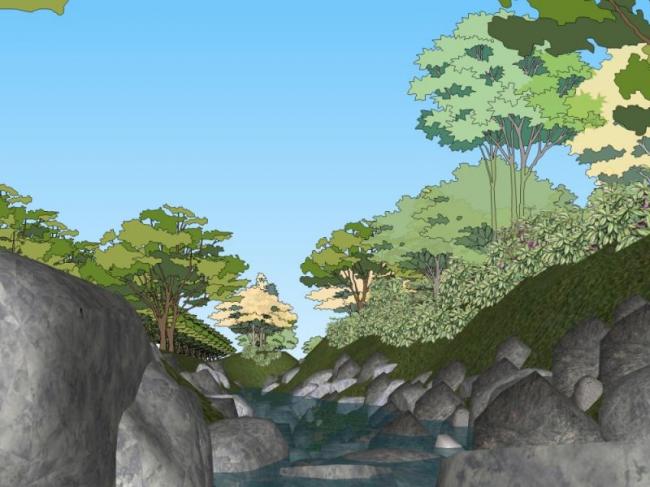 Modern Waterfront Landscape Design in SketchUp