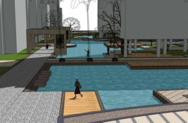 SketchUp Residential Landscape Model Featuring Chinese-Style Design-BIM WORLD