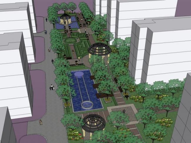 SketchUp Landscape Model: European Classical Residential Design
