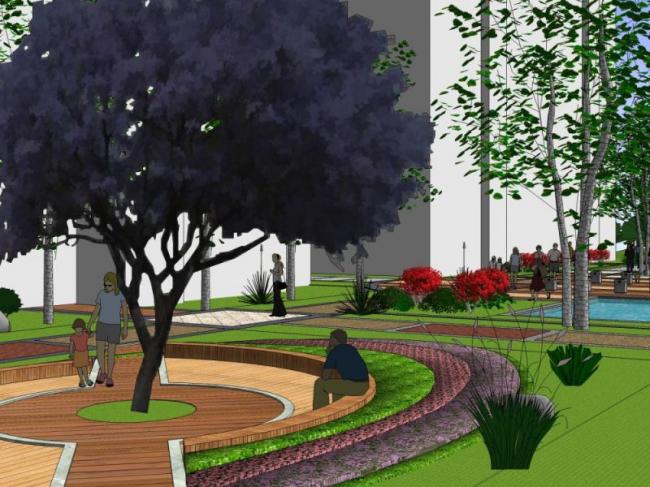 Modern Community Landscape Design in SketchUp