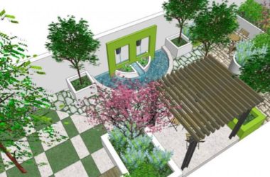 Modern Villa Courtyard Landscape Design in SketchUp-BIM WORLD
