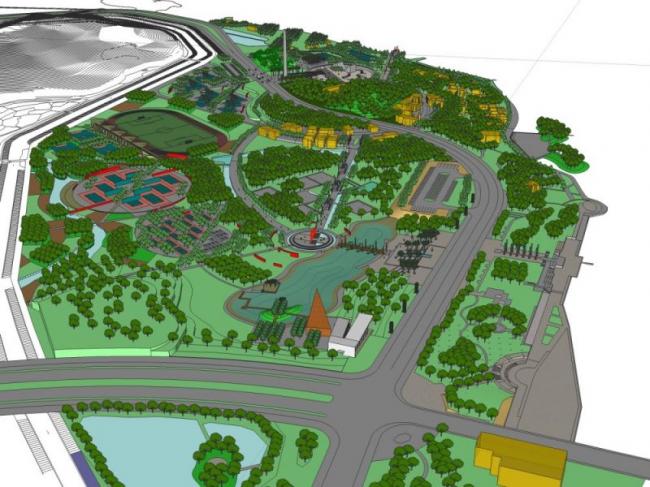 Modern Park Landscape Design in SketchUp