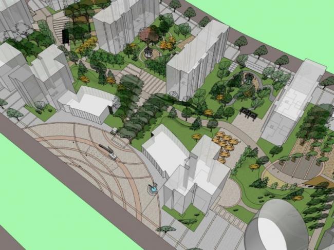 Modern Community Landscape Design in SketchUp