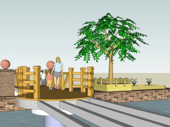 Modern Small Bridge Landscape Design in SketchUp