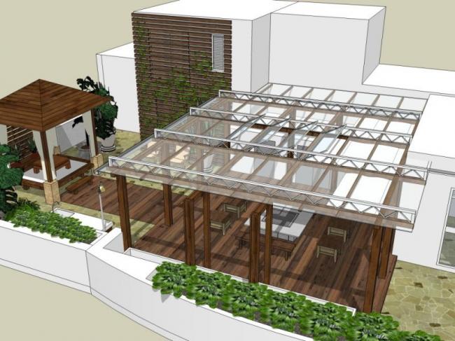 Modern Roof Garden Design with SketchUp Landscape Modeling