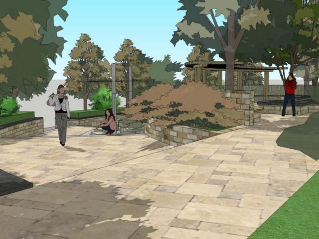 Modern Square Landscape Design in SketchUp