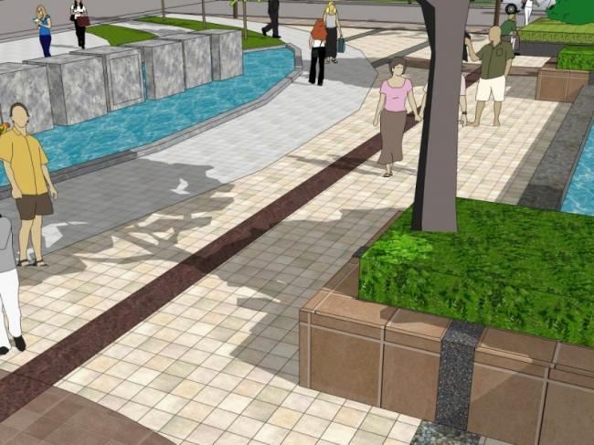 Modern Square Landscape Design in SketchUp