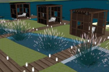 Modern Clubhouse Landscape Design in SketchUp Model-BIM WORLD