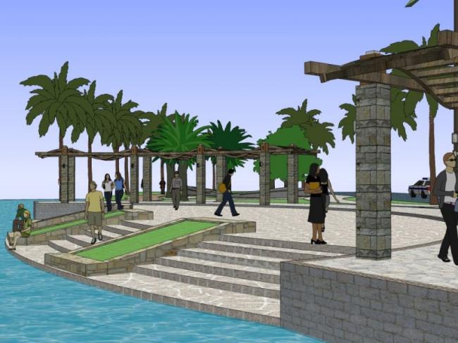 Modern Waterfront Landscape Design in SketchUp