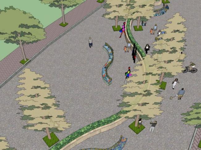 Modern Square Landscape Design in SketchUp
