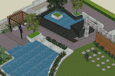 Modern Courtyard Landscape Design in SketchUp-BIM WORLD