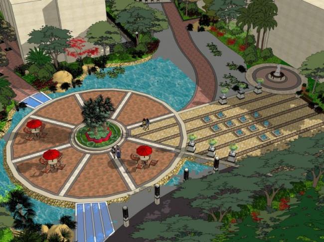 SketchUp Landscape Design | European Classical Courtyard Style