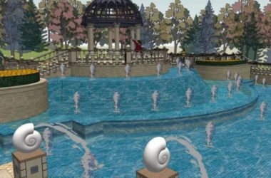 Classical Style Waterfront Landscape Model in SketchUp-BIM WORLD
