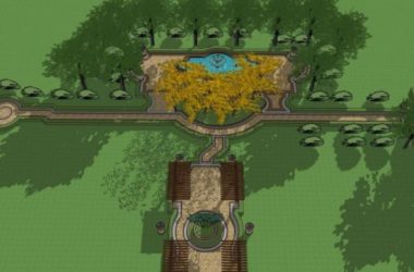 SketchUp Landscape Design: European and Classical Style with Defined Landscape Axis-BIM WORLD