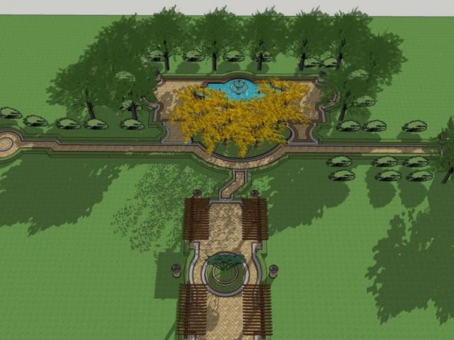 SketchUp Landscape Design: European and Classical Style with Defined Landscape Axis