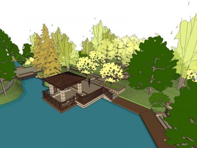 SketchUp Landscape Models: Community, Residential, and Classical Styles