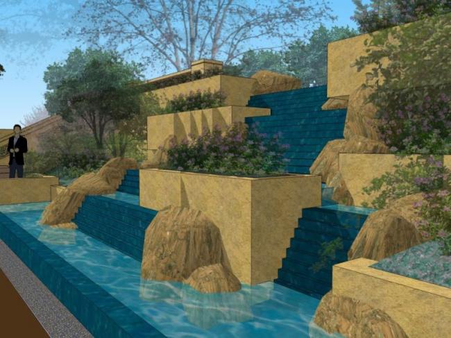 Classical Waterfront Landscape Design in SketchUp