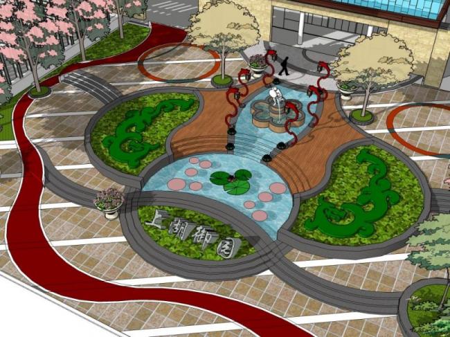 SketchUp Landscape Design: Modern Entrances and Urban Squares