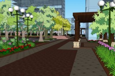 Modern Office Landscape Design in SketchUp-BIM WORLD
