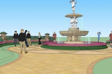 Classical Square Landscape Design in SketchUp-BIM WORLD