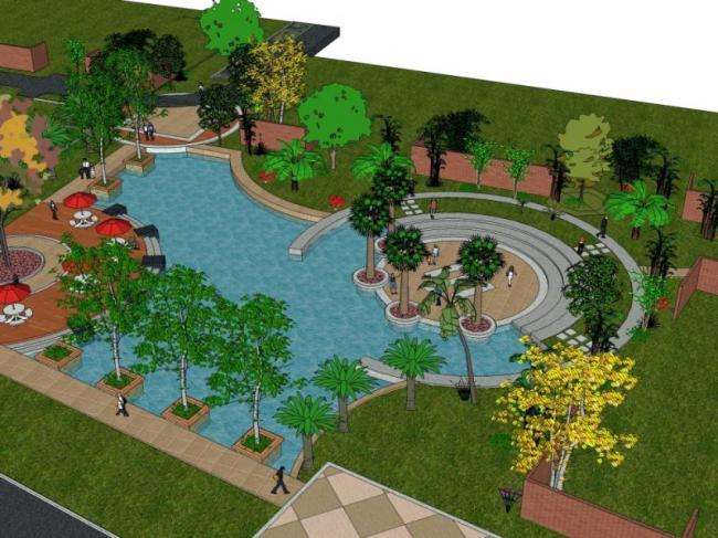 Modern Community Landscape Design in SketchUp