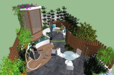 Modern Villa Courtyard Landscape Model in SketchUp-BIM WORLD