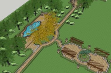 Classical Style Park Landscape Model in SketchUp-BIM WORLD
