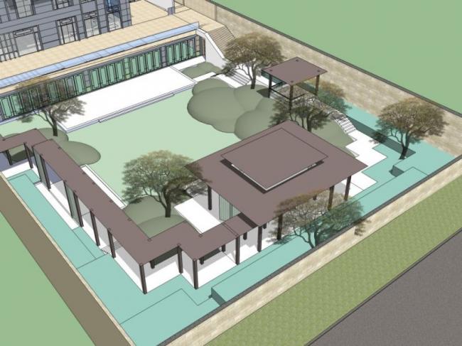 Modern Courtyard Landscape Design in SketchUp