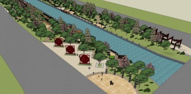 Modern Waterfront Landscape Design | SketchUp Model