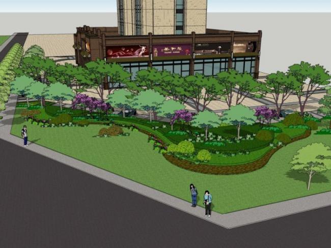 Modern Street Landscape Design Using SketchUp Modeling