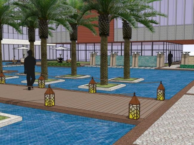 Modern Square Landscape Design in SketchUp