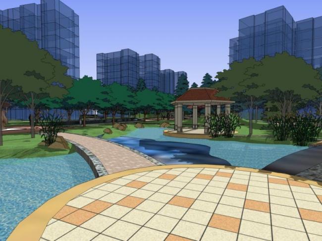 SketchUp Landscape Model: Classic Residential Garden Design