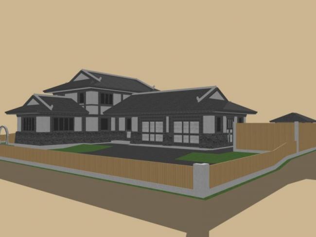 SketchUp Landscape Design: Chinese-Style Villa Courtyard Model
