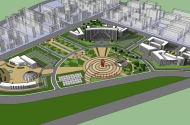 Modern Square Landscape Design in SketchUp-BIM WORLD