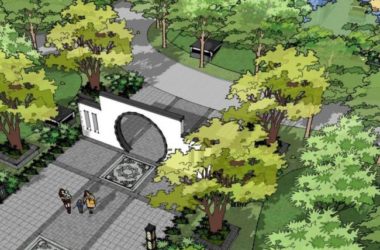 SketchUp Landscape Design for Residential Communities with Chinese Style Elements-BIM WORLD