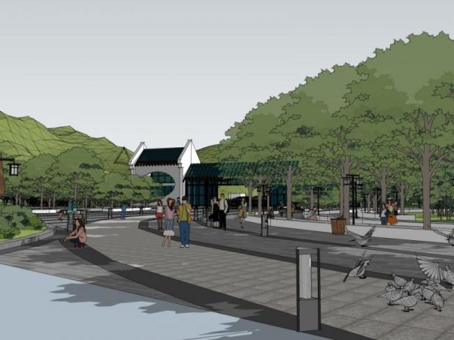 Modern Mine Landscape Design in SketchUp