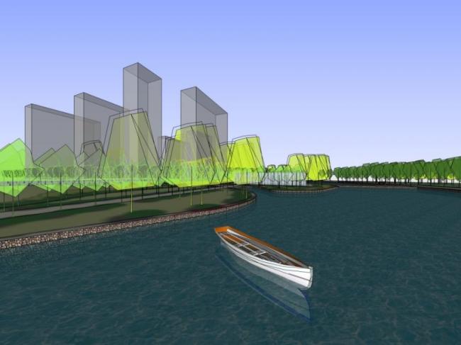 Modern Square Landscape Design in SketchUp
