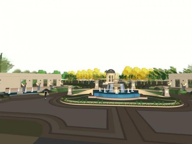 Classical Square Landscape Design in SketchUp