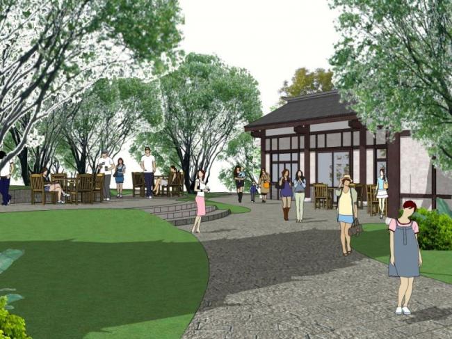 SketchUp Landscape Model: Tower Square in Traditional Chinese Style
