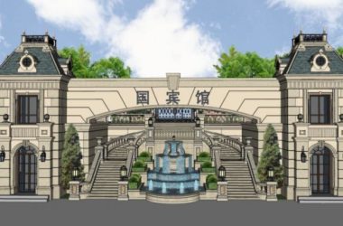 SketchUp Landscape Design | Classical-Style Commercial Entrance-BIM WORLD