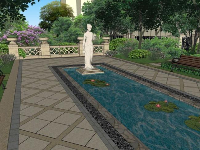 SketchUp Landscape Models: Square, Residential, and Classic Styles