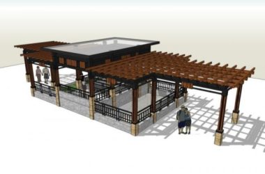 SketchUp Landscape Model: Corridor Garden Inspired by Chinese Design-BIM WORLD