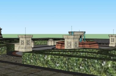 SketchUp Landscape Model: European-Style Classical Square Design-BIM WORLD