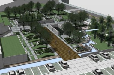 Modern Commercial Square Landscape Design in SketchUp-BIM WORLD